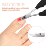 9 Pieces Ingrown Toenail Tools Kit, Toe Nail Clipper Knife Nail Nipper File Set for Ingrown Hard Thick Nail, Ingrown Toenail Cuticle Removal Clippers (Black)