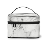 White Marble Makeup Bag Organizer for Travel Cosmetic Bags with Handle Toiletry Bags for Women Girls