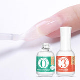 2 in 1 Dip Powder Base & Top Coat with Activator Dip Powder Liquid Set for Dipping Powder Nail Kit,0.5oz/Bottle,Fast Dry,No Nail Lamp Needed