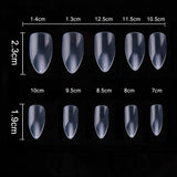 E EVEBYRA 600pcs Clear Stiletto Nail Tips Short Full Cover Almond Fake Nails Press on Nails for Nail Salon and DIY Nail Art