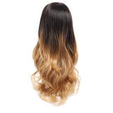 Ombre Wig Blonde Light Brown Middle Part Long Wavy Wig Heat Resistant Synthetic Daily Party Wig for Women