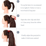 100% Remy Human Hair Ponytail Extension One Piece Claw/Jaw Clip Ponytail Hairpiece Clip In Pony Tail Extensions For Girl Lady Women Long Straight #613 Bleach Blonde 16'' 105g