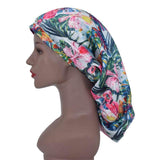 Long Satin Hair Bonnet – Double LayerBonnets With Pink Liner, Soft Elastic Band For Women Natural Curly Hair (Flamingo)