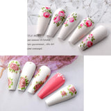 Makartt Nail Art Foil Glue Gel for Foil Stickers with Mini Led Lamp Nail Transfer Tips Manicure Art DIY 15ML, 10PCS (4cm100cm) Rose Flowers Stickers, Base Top Coat Soak Off