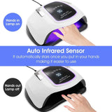 UV LED Nail Lamp, 108W UV LED Nail Dryer for Gel Polish with Large Space for 2 Hands, 4 Timer Setting, Automatic Sensor Salon Curing Lamp for Professional Fingernail and Toenail Art