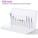 Ceramic Nail Drill Bits Kit 10pcs- 3/32 Inch Professional Acrylic Gel Nail Bit Diamond Carbide Cuticle Remover Bits for Electric Manicure Pedicure Nail Drill