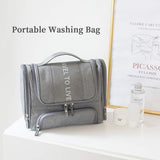 Advanced Grey Portable Travel Toiletry Bag For Men and Women,Large Makeup Bag,Hanging Toiletries Organizer Kit,Water-resistant Bathroom Shower Bag,Cosmetic Bag