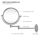 GloRiastar 5X Wall Mounted Makeup Mirror - Double Sided Magnifying Makeup Mirror for Bathroom, 8 inch Extension Polished Chrome Finished Mirror