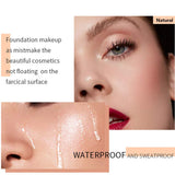 2 Colors Liquid Phoera Foundation Natural Flawless Full Coverage Foundation Makeup with Foundation Brush, Matte Oil Control Facial Blemish Concealer Color Changing Foundation for Women Girls(102&104)