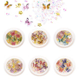 Dualshine Nail Rhinestones Crystals Metal Rivets for acrylic Nails,3D Resin Butterfly Mixed-Shape Nail Art Decoration for Nail Art Craft 6Boxes