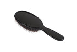 Shine & Condition Hair Brush | 100% Natural Bristle + Nylon Pin | High Polish Acrylic Handle | Large Oval | Jet Black Finish | Model 52 - JTB