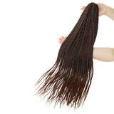 SEGO 24 Inch Crochet Box Braids Pre-Looped Box Braids Crochet Hair Extensions Ombre 3X Synthetic Braiding Hair Extensions Pre Braided Crochet Hair for Black Women 24 Strands/Pack(7 Packs 1BT30)