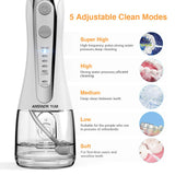 ANSWER Y&M Cordless Water Flosser, 300ML Water Pick Teeth Cleaner 40 Days Battery Life Portable IPX7 Waterproof Dental Oral Irrigator Home & Travel for Braces and Bridges Care