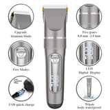 Hair Clippers for Men,Hair Clippers and Hair Cutting Scissors Set,Hilareco Professional Cordless Clippers Hair Trimmer Beard Shaver Electric Kit IPX7 Waterproof USB Rechargeable LED Display 5 Speed