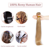 100% Unprocessed Brazilian Virgin Hair Extensions Human Hair Bundles Straight Human Hair Weft Weave Grade 7A Natural Hair #27 Dark Blonde 18'' 100g