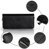 Neverland Beauty 1pc Hair Scissors Bag Leather Barber Salon Cases for hair scissors Hairdresser Accessories Shears Handbag Holder Styling Tools Storage Case (Black)