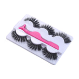 Vtrem 3D Falses Eyelashes Handmade Soft 3 Pairs Reusable Mink Fake Eye Lashes Natural Arc Looking with Eyelash Applicator Tool for Daily Makeup