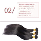 100% Unprocessed Brazilian Virgin Hair Extensions Human Hair Bundles Straight Human Hair Weft Weave Grade 7A Natural Hair #1B Natural Black 24'' 100g