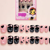 Lurrose 120Pcs Children False Nails Tips Cartoon Nails Press on Fake Nails Pre-glue Full Cover Nails Lovely DIY False Nails for Kids Girls (random pattern)