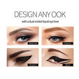 Eyeliner Stamp - BELLESKY Colorful Dual Ended Winged Eyeliner Stamp Long Lasting Waterproof and Smudgeproof Liquid Eyeliner Easy to Use for Beginner or Makeup Artist (10 mm, 10 Colors Set)