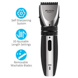 Hair Clippers, FLYCO Electric Hair Trimmers for Men, Cordless Waterproof Beard Trimmer, Quiet Home Haircut Clipper with Comb and Hair Bib for Men and Kids