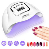 UV Gel Nail Lamp,150W UV Nail Dryer LED Light for Gel Polish-4 Timers Professional Nail Art Accessories,Curing Gel Toe Nails,White,1PK