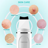 Skin Scrubber REAKOO Facial Spatula Blackhead Remover Facial Pores Cutin Peeling instrument Comedones Extractor Pimple Cleanser Facial Dirty Exfoliator Facial Skin 3 in 1 Deep Cleansing Brush