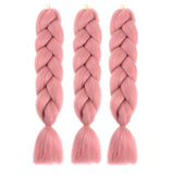 Braiding Hair Ombre Kanekalon Jumbo Braids Synthetic Braiding Hair 3Pcs/Lot Hair Extension for Twist Braiding Hair(24 inch 3 Pieces,Pink)