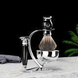 Luxury Premium Shaving Kit for Men Gift Set with Razor, ACRIMAX 8in1 Travel Shaving Set, Badger Hair Brush, Shave Soap, Alum Block, Shaving Stand, Soap Bowl and Canvas Dopp Kit