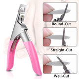 2 Pack Clear and Natural False Acrylic Nails Tips Half Cover 10 Sizes 500pcs French Artificial Press on Nails Manicure with Acrylic Nail Cilpper, 2pcs Nail Files for Nail Art Salons Home