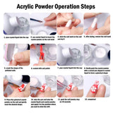 18 Colors Acrylic Nail Art, Nail Acrylic Powder Set for Nail Extension, DIY Creative Sculpture Nail, Creative Imaginative Nail Art Decoration DIY Decoration Set, US Stock