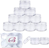 Beauticom 20G/20ML Round Clear Jars with Screw Cap Lids for Small Jewelry, Holding/Mixing Paints, Art Accessories and Other Craft Supplies - BPA Free (Quantity: 24 Pieces)