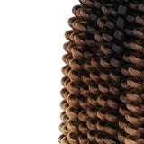VETYES 3 Packs Spring Twist Hair Ombre 8 Inch Crochet Braids Kanekalon Synthetic Hair Extensions Braiding Hair Kinky Curly Twist High Temperature Fiber(Black/Dark Brown/Light Brown)