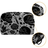 Horror Tattoo Makeup Bag, Toiletry/Travel Bag for Brushes Jewelry Accessories Collection, Single Layer Storage Bag for Women
