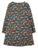 Youlebao Girls Cotton Long Sleeve Casual Cartoon Appliques Striped Jersey Dresses