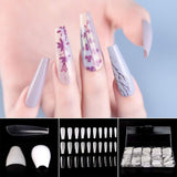 KADS Coffin Nails Long Fake Nails Acrylic Nails Coffin Shaped Ballerina Nails Tips 500pcs Full Cover False Nail Artificial Nails with Case for Nail Salons and DIY Nail Art 10 Sizes (HC70)