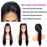 13x4 Lace Front Human Hair Wigs For Women Brazilian Straight Lace Frontal Wig (16, natural color)