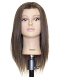 HairArt Cosmetology Mannequin Head (Emma LB) with Human Hair - 100% Virgin European Hair 12"-14"