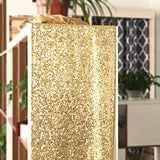 Acrabros Sequin Table Runners Gold- 12 by 72 Inch Glitter Gold Table Runner-2 Pack