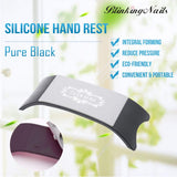 Hand Pillow for Nails, Manicure Table Mat Made in Silicone Foldable Washable Soft Arm Rest Cushion for Nails Salon Color Black