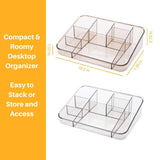 SUNFICON Makeup Organizer Cosmetic Storage Box Holder with Dust Free Cover and Crystal Clear Makeup Storage Tray Holder
