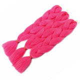 Lisshow Braiding Hair 24inch 100g Synthetic Jumbo Braids Hair Extensions High Temperature Fiber 3Piece/Lot (Hot Pink)