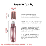 12pcs 5ml Essential Oils Bottles,Rose Gold Oil Roller Bottles For Essential Oils Mini,Perfume Roller Bottles Empty-Made Of High Borosilicate Glass
