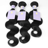 Natacee Sew In Virgin Hair Extensions Body Wave Unprocessed Raw Human Weft Hair Bundles Weave Soft Salon Quality for Women (Natural Black Color 26" 100g)