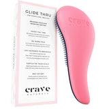 Crave Naturals Glide Thru Detangling Brush for Adults & Kids Hair - Detangler Hair Brush for Natural, Curly, Straight, Wet or Dry Hair (PINK)…
