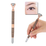 Manual Tattoo Pen, Detachable Crystal Eyebrow Eyeliner Lip Microblading Needle Pen, Eyebrow Microblading Pens for Semi-Permanent Makeup Tool (Rose Gold)