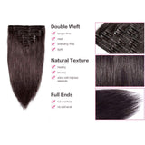Double Weft 100% Remy Human Hair Clip in Extensions 10''-22'' Grade 7A Quality Full Head Soft Silky Straight 8pcs 18clips Off Black (14" / 14 inch 120g,#1B Natural Black)
