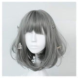 16 inch hair Gals Japan Harajuku Daily Hair Sweet Lolita Grey Wig Christmas Anime Cosplay Party Costume Super Natural Club Full Wigs