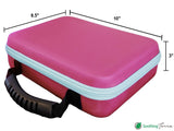Essential Oils Carrying Case - Hard Shell Travel Case Perfect for Essential Oil Storage - Comes with Labels, Foam Insert, Carrying Handle (30 Bottles, Pink)