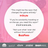 Sphynx Razor for Women: All-In-One Travel and Portable Women's Razor with Refillable Blades & Shave Bar (Pink Me Up)